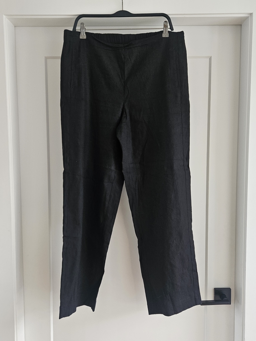 J. Jill Black Linen Blend Stretch Straight Leg Women's Pants Size 14